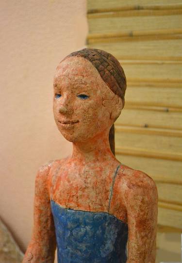 Original Figurative Children Sculpture by Hanna Kyselova
