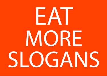 Eat More Slogans White on Red thumb