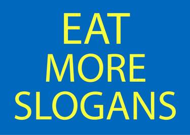 Eat More Slogans Yellow on Blue thumb