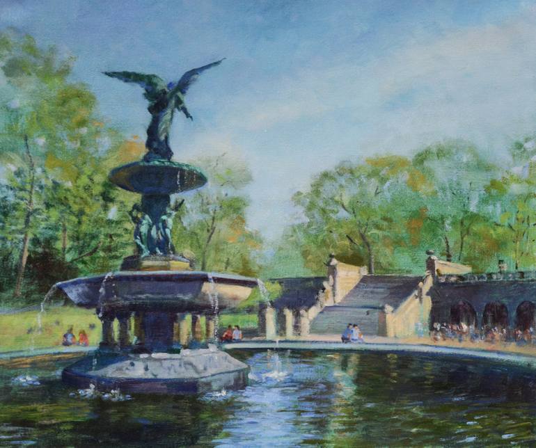 Bethesda Fountain, Central Park, New York City watercolor - Heidi