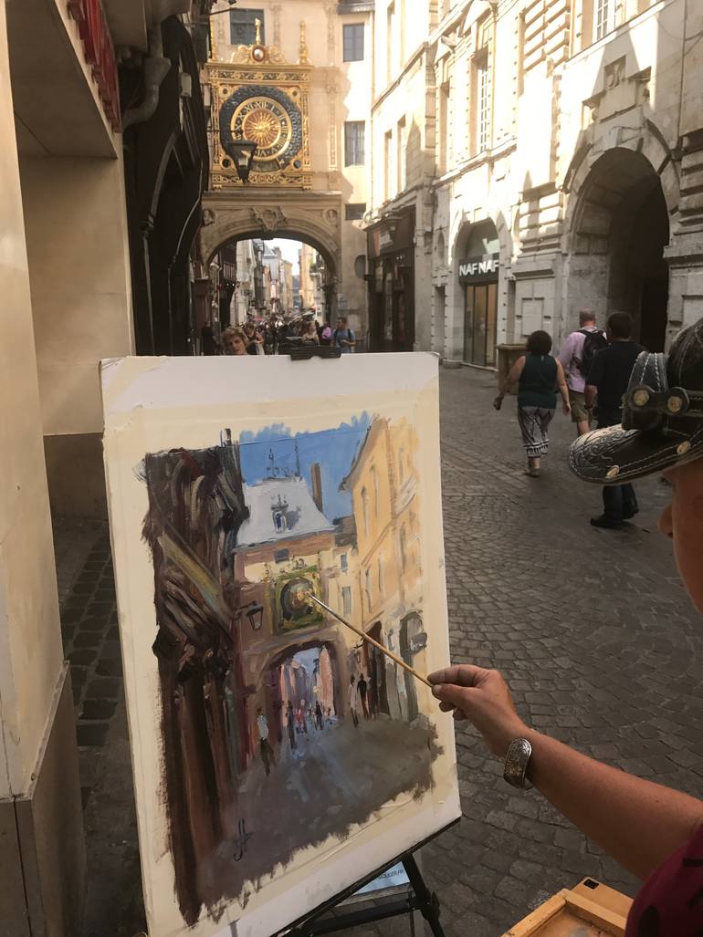 Original Impressionism Cities Painting by Hanna Davydchenko