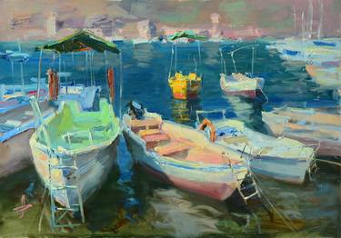 Print of Fine Art Boat Paintings by Hanna Davydchenko