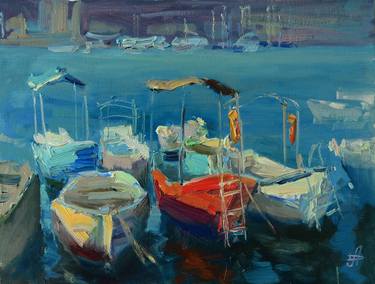 Original Boat Paintings by Hanna Davydchenko