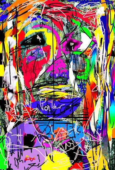 Original Abstract Portrait Digital by Vanda Parker