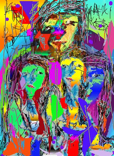 Print of Figurative Family Digital by Vanda Parker