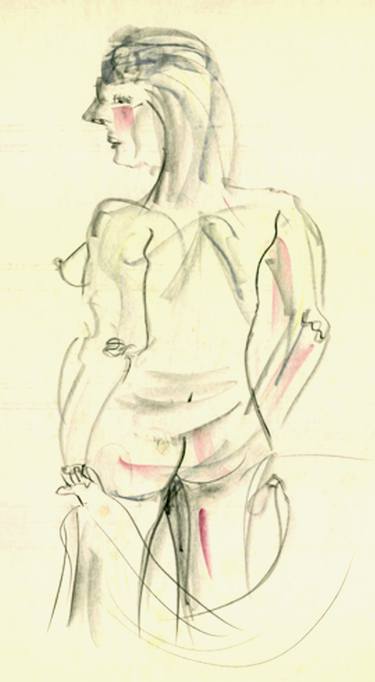Original Expressionism Nude Drawings by Vanda Parker