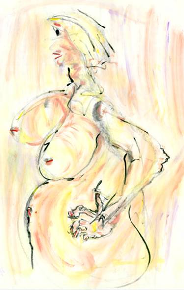 Original Expressionism Nude Drawings by Vanda Parker