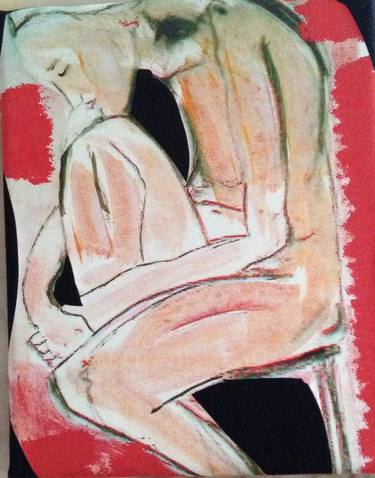 Original Expressionism Nude Drawings by Vanda Parker