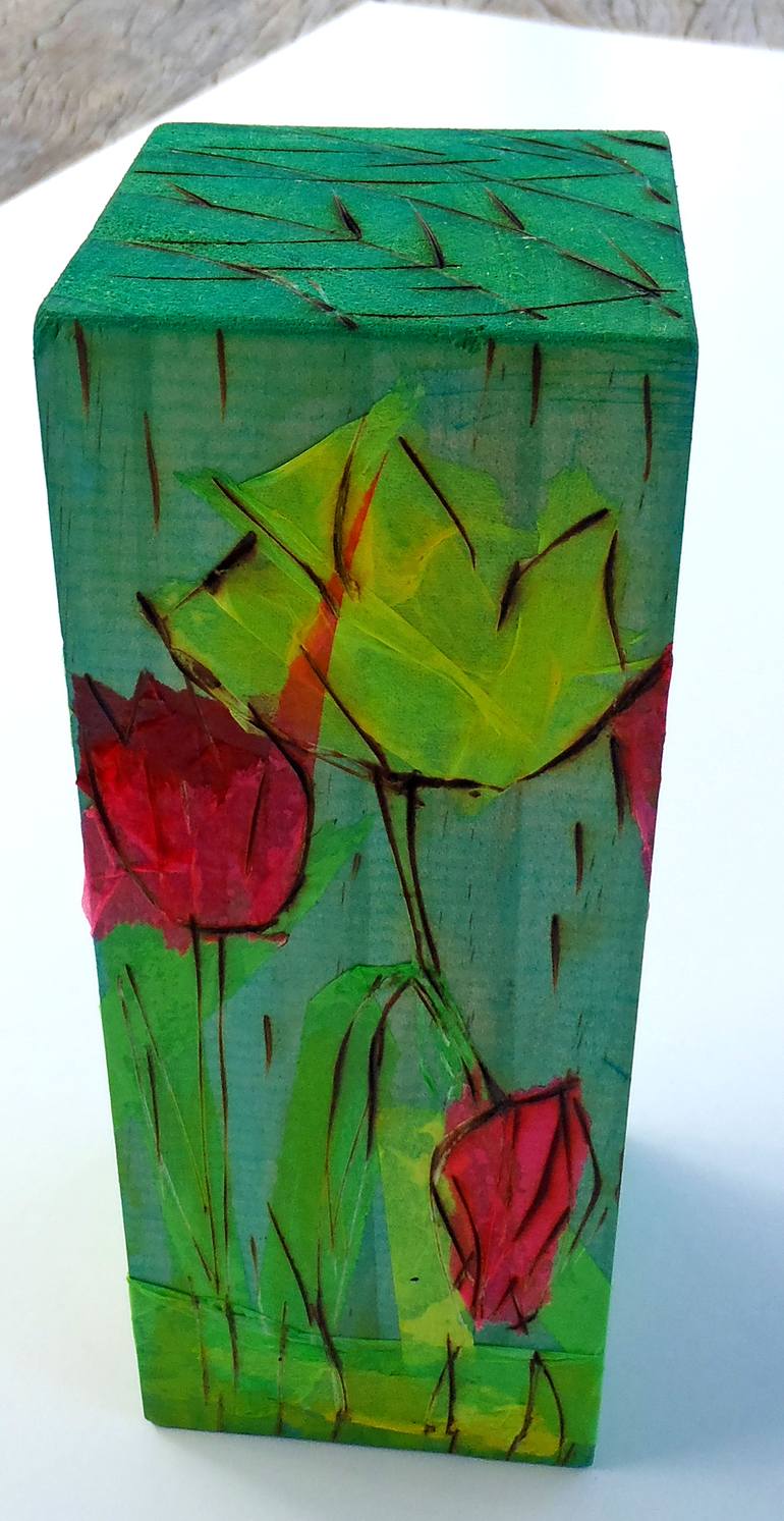 Original Expressionism Floral Drawing by Vanda Parker