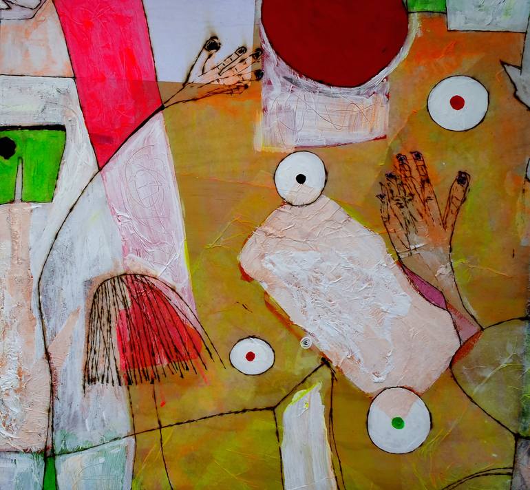 Original Expressionism People Painting by Vanda Parker