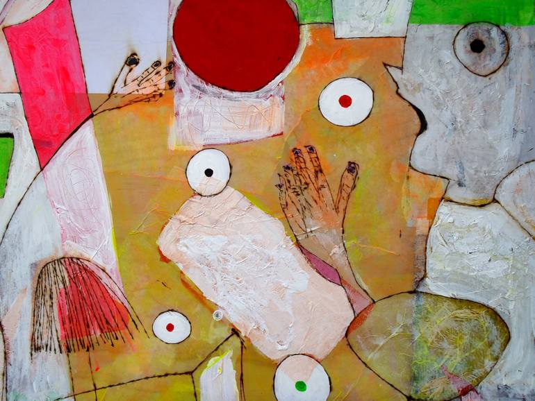 Original Expressionism People Painting by Vanda Parker