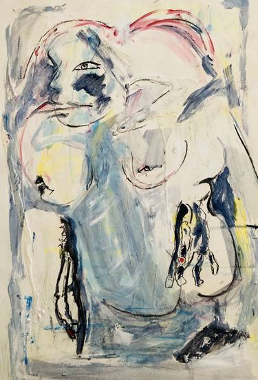 Print of Expressionism Nude Drawings by Vanda Parker