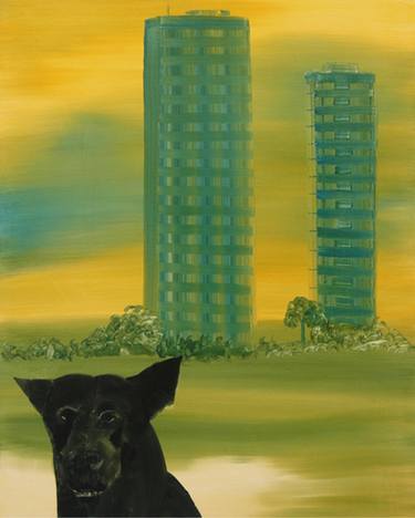 Original Expressionism Dogs Paintings by Michael Newton