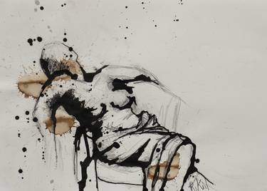 Original Figurative Erotic Drawings by Rikke Kiil