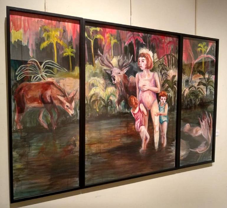 Original Expressionism Family Painting by Florencia Del Fabbro