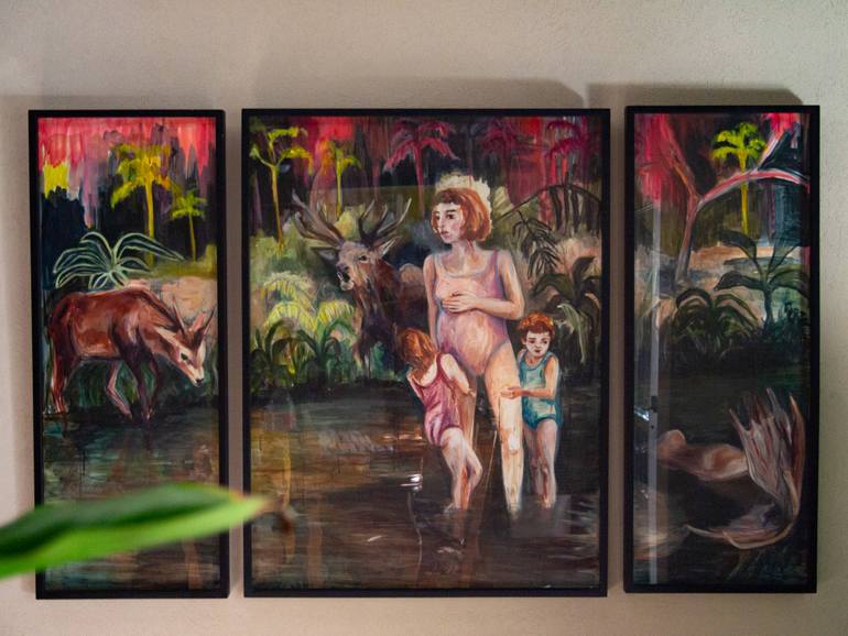 Original Expressionism Family Painting by Florencia Del Fabbro