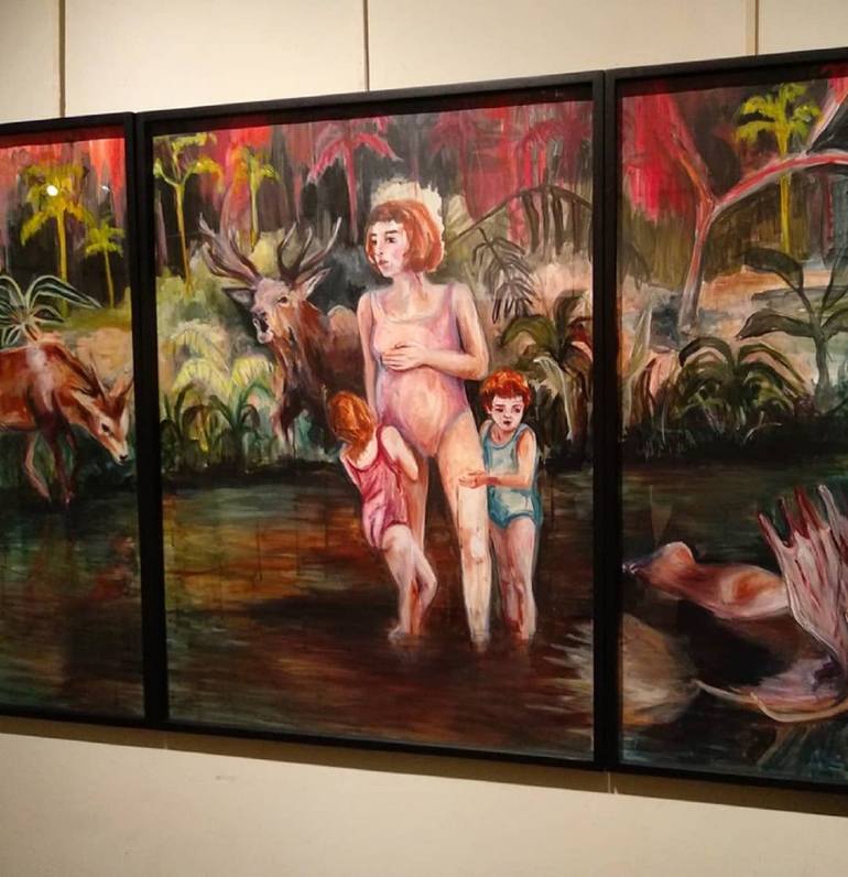Original Expressionism Family Painting by Florencia Del Fabbro