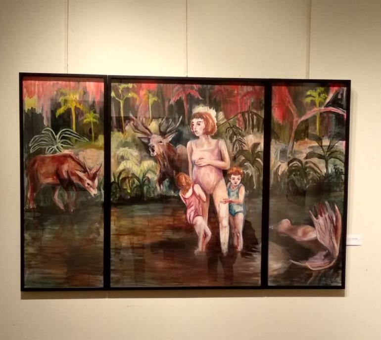 Original Expressionism Family Painting by Florencia Del Fabbro
