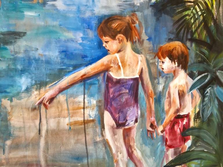 Original Expressionism Family Painting by Florencia Del Fabbro