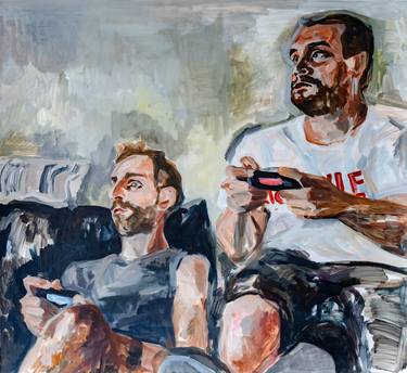 Original Expressionism Men Paintings by Florencia Del Fabbro