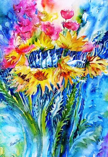 Original Impressionism Floral Paintings by Trudi Doyle