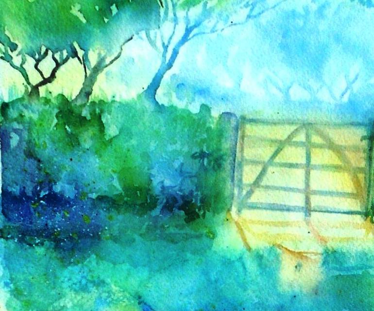 Original Folk Landscape Painting by Trudi Doyle