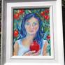 Framed Acryic on Canvas "Persephone and Pomegranate"