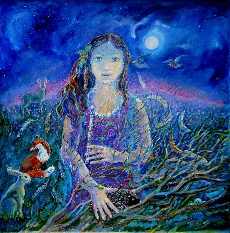Serenading the Hedgehog Painting by Trudi Doyle | Saatchi Art