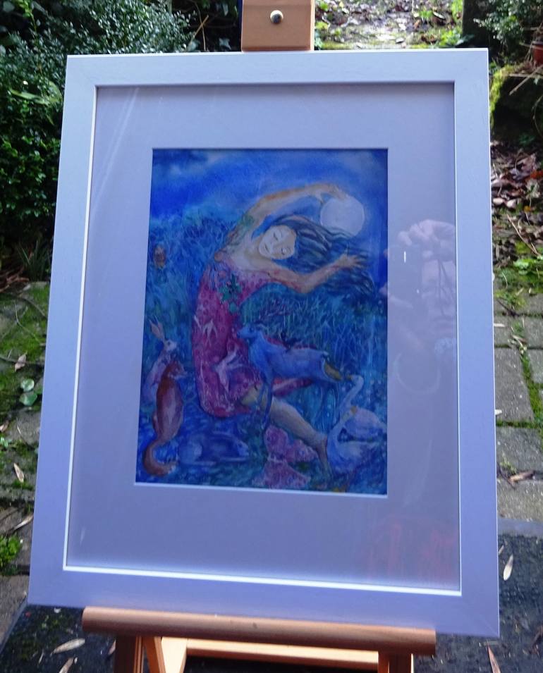 Chasing the Moon Painting by Trudi Doyle | Saatchi Art