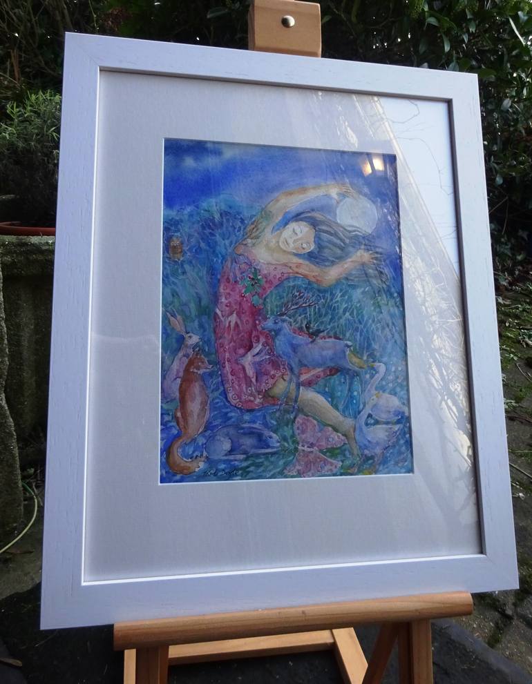 Chasing the Moon Painting by Trudi Doyle | Saatchi Art