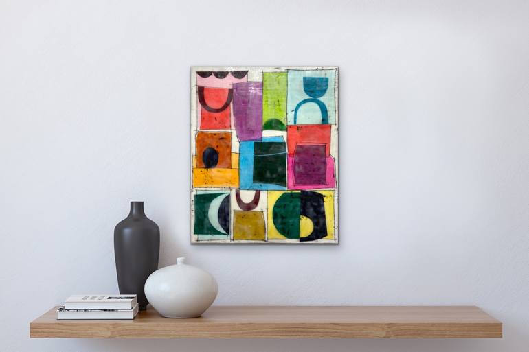 Original Abstract Geometric Painting by GINA COCHRAN