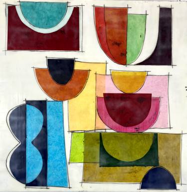 Print of Abstract Geometric Collage by GINA COCHRAN