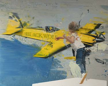 Print of Expressionism Airplane Paintings by Nicola Pucci