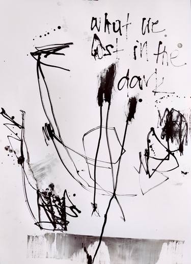 Original Abstract Expressionism Language Drawings by Anna Eckert