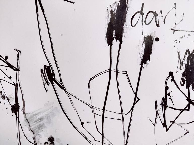 Original Abstract Expressionism Language Drawing by Anna Eckert