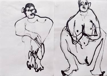 Original Figurative Nude Drawings by Anna Eckert