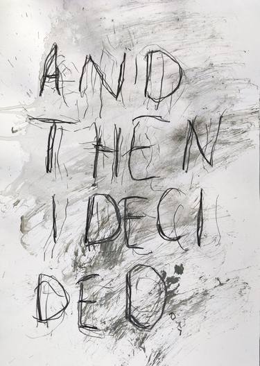 Original Abstract Expressionism Language Drawings by Anna Eckert