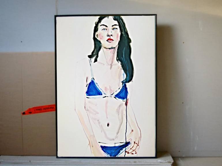 Original Figurative Beach Painting by Anna Eckert