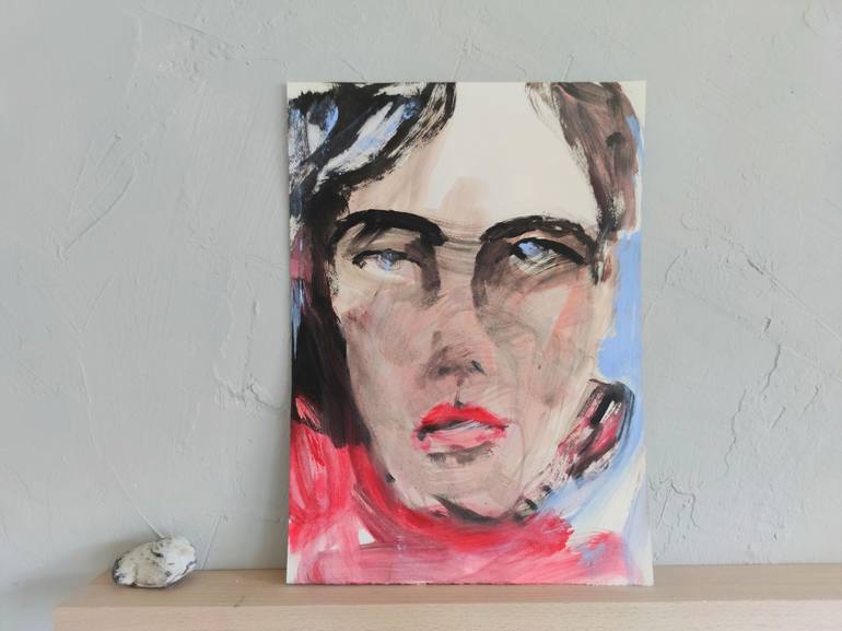 Original Expressionism Portrait Painting by Anna Eckert