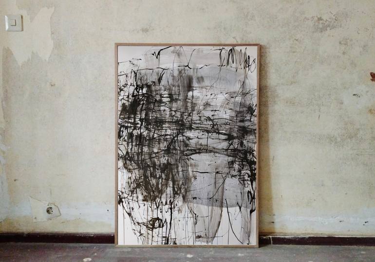 Original Abstract Expressionism Abstract Drawing by Anna Eckert