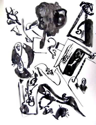 Original Abstract Expressionism Abstract Drawings by ETIOS Rezis