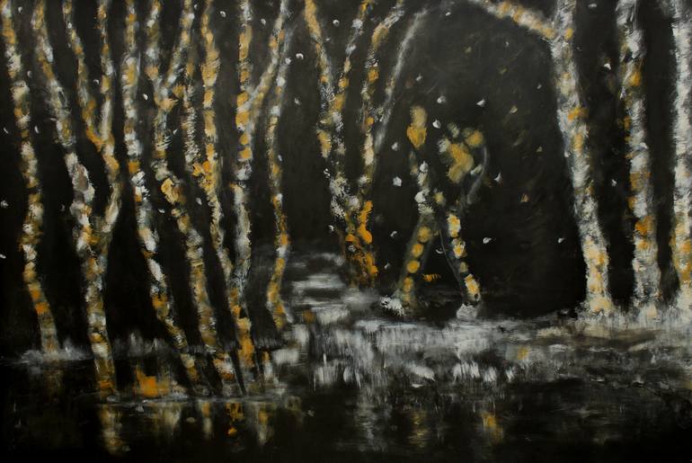 Original Abstract Landscape Painting by Alina Cristina Frent