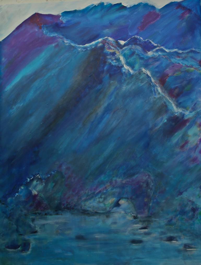 Original Abstract Mountain Painting by Alina Cristina Frent