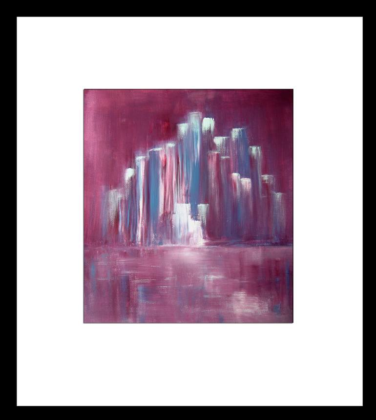Original Abstract Cities Painting by Alina Cristina Frent