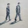 Size: 25x25 cm. Medium: Acrylic, pencil on stretched canvas, staple free sides (1.6"/ 4 cm thick canvas).