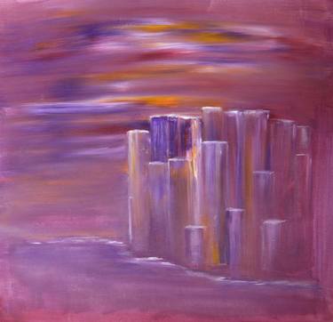 Original Abstract Cities Paintings by Alina Cristina Frent