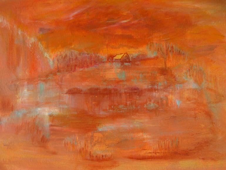 Original Abstract Landscape Painting by Alina Cristina Frent