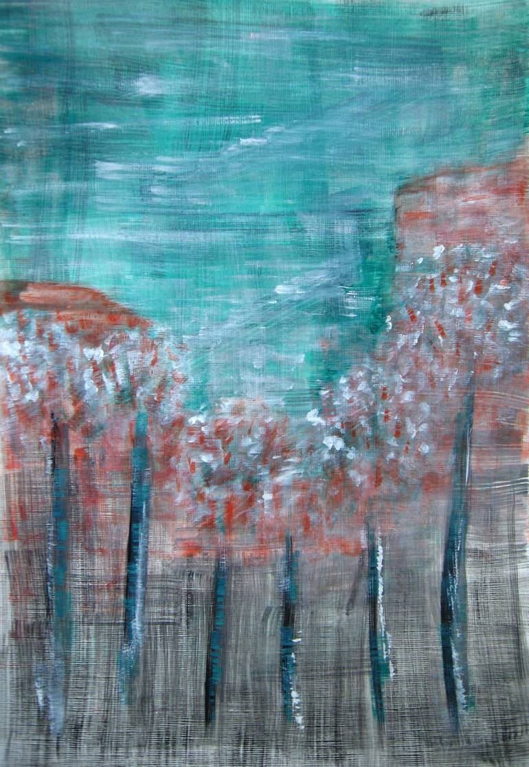 Original Abstract Landscape Painting by Alina Cristina Frent