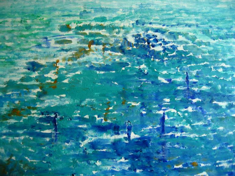 Original Abstract Seascape Painting by Alina Cristina Frent