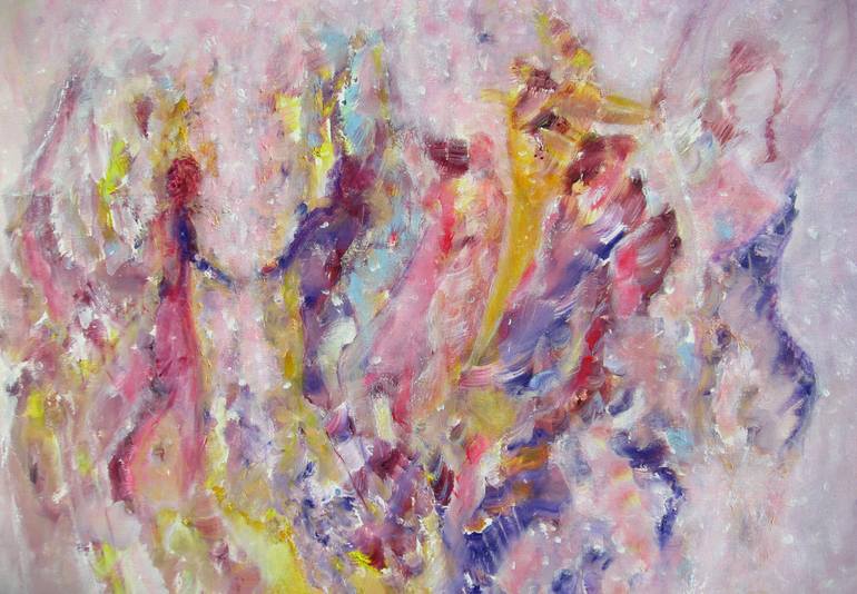 Original Abstract People Painting by Alina Cristina Frent